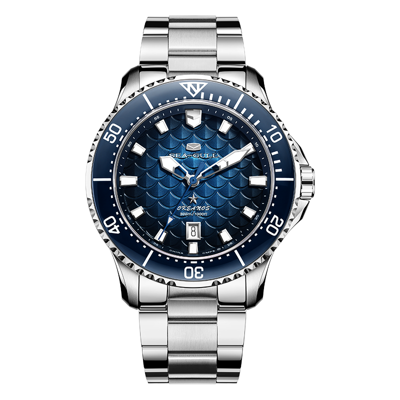 Ocean Series "Dragon Kings of the Four Seas" Dragon-scale Dial 300m Waterproof Diving Watch 44mm