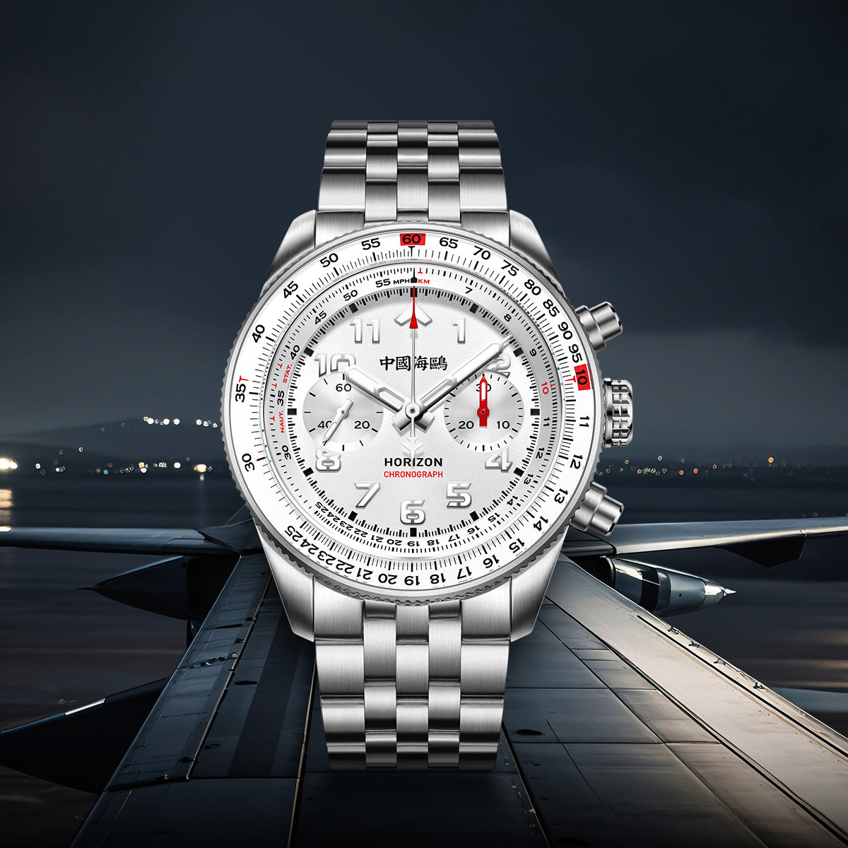Aviation Series Tachymeter Chronograph Titanium Alloy Watch 43mm