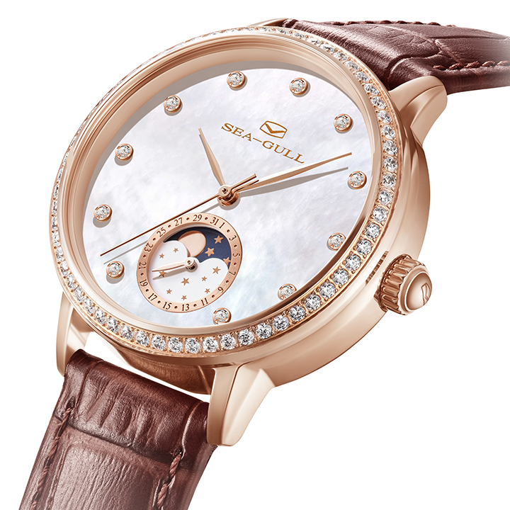 Mondphasenuhr Leichte Luxus-Damenuhr 34 mm