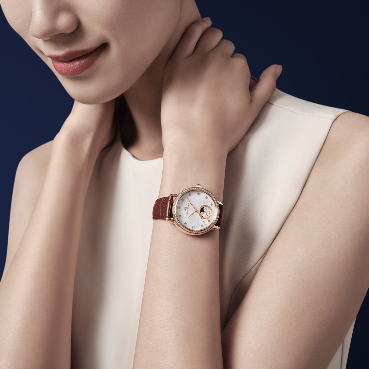 Mondphasenuhr Leichte Luxus-Damenuhr 34 mm