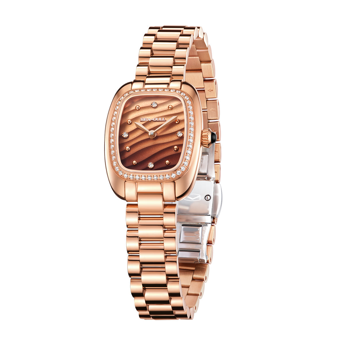 Ladies Series Wave-textured Dial Diamond-set Case Lady's Watch 30mm