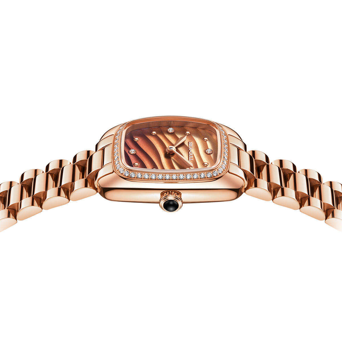 Ladies Series Wave-textured Dial Diamond-set Case Lady's Watch 30mm