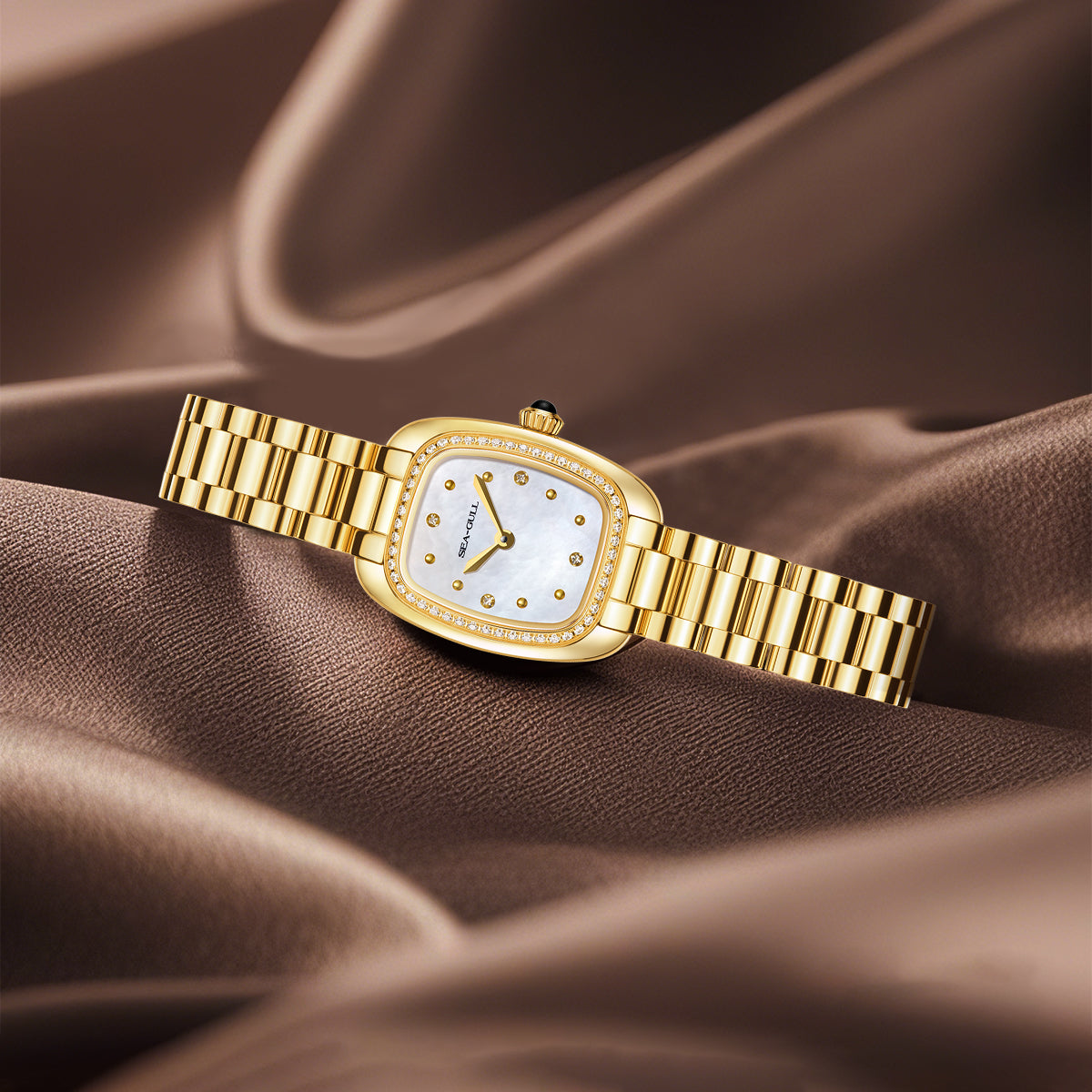 Ladies Series Wave-textured Dial Diamond-set Case Lady's Watch 30mm