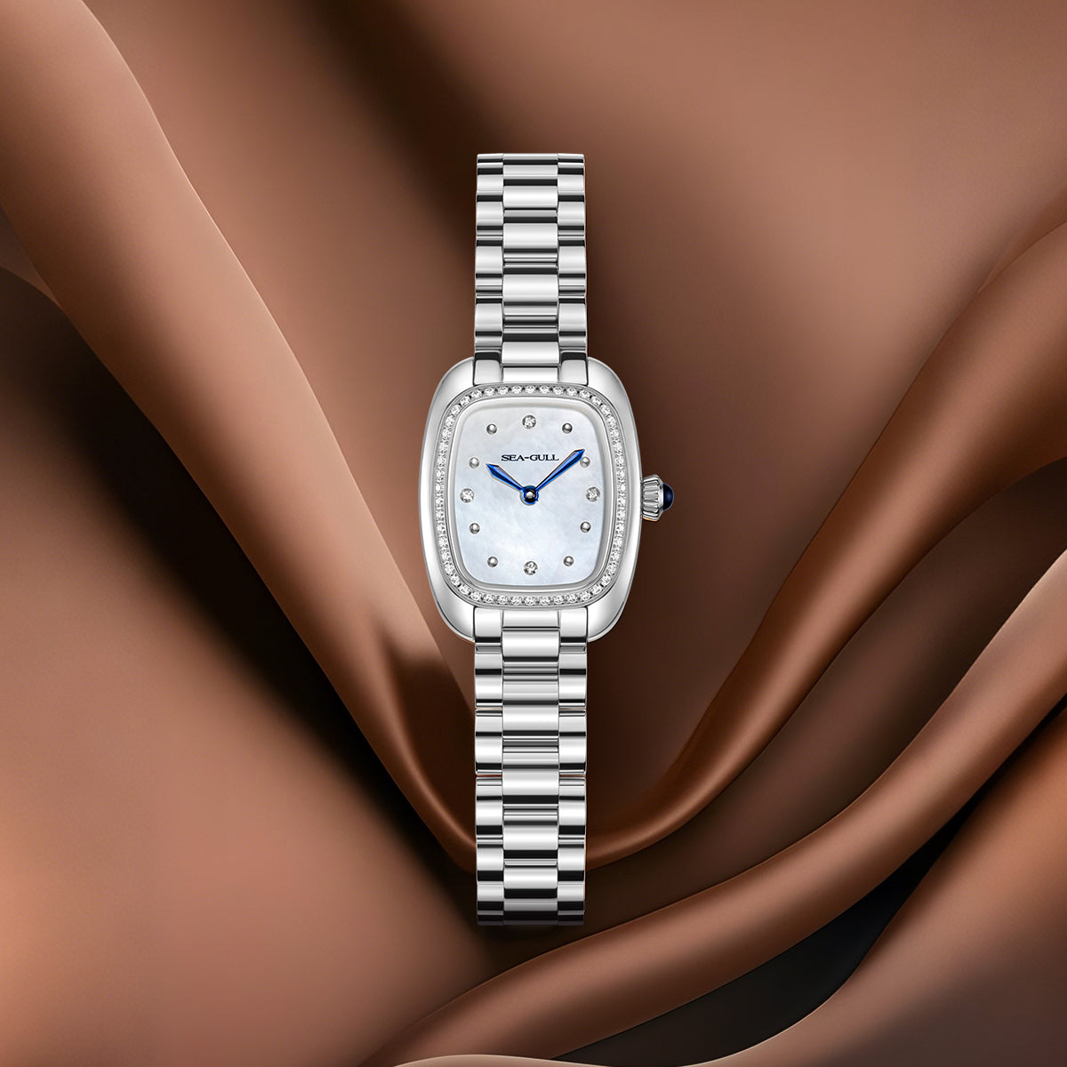 Ladies Series Wave-textured Dial Diamond-set Case Lady's Watch 30mm