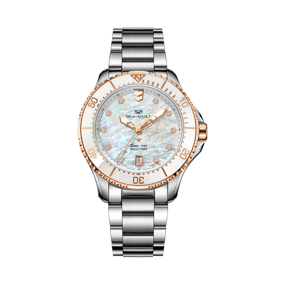 Ocean Series Pro 300m Waterproof Mother-of-pearl Dial Lady's Dive Watch 40mm