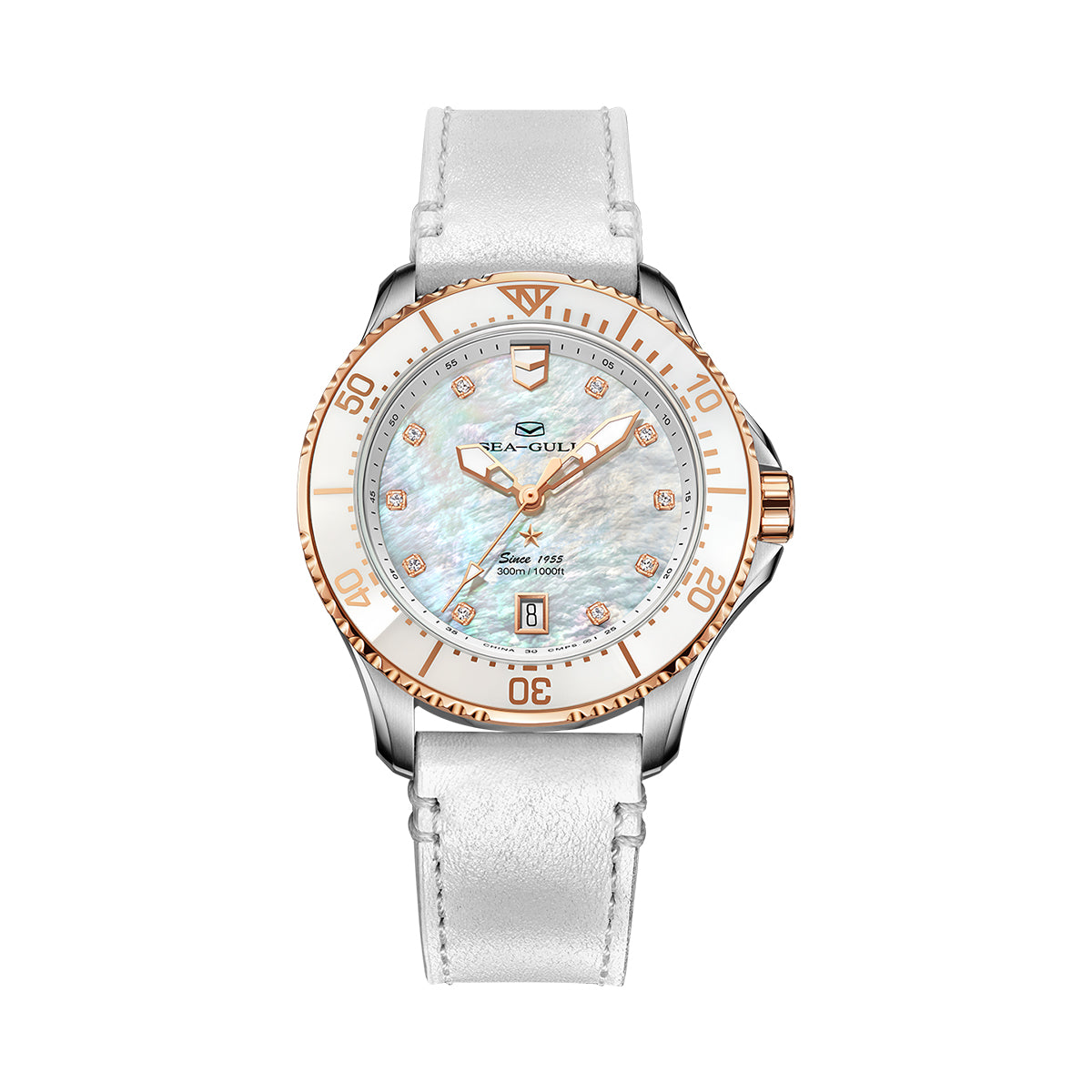 Ocean Series Pro 300m Waterproof Mother-of-pearl Dial Lady's Dive Watch 40mm