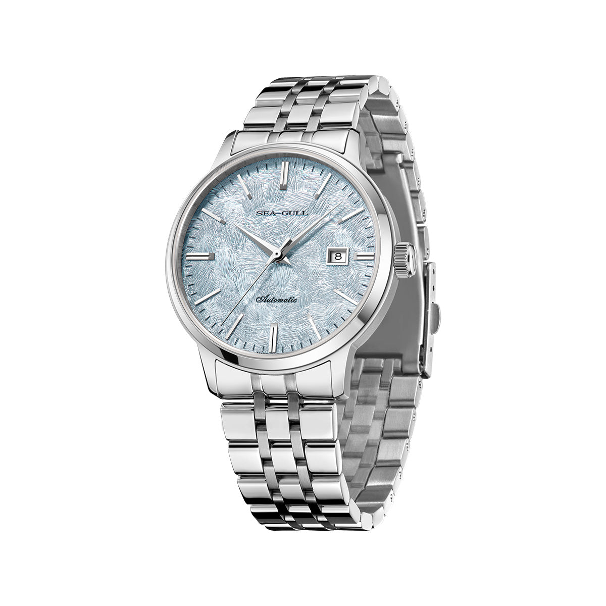 Seagull Cedar Dial Calendar Couple Watch Mechanical Dress Watch 6182