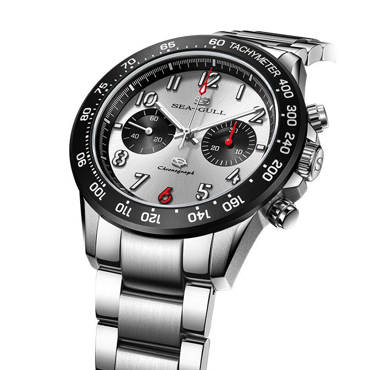 Seagull Panda Eye Tachymeter Chronograph Men's Mechanical Watch 6156