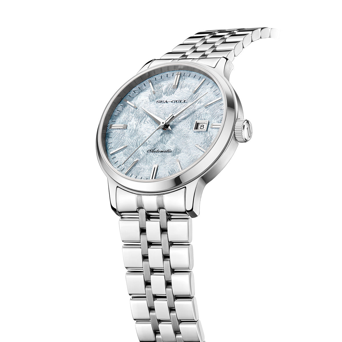 Seagull Cedar Dial Calendar Couple Watch Mechanical Dress Watch 6182