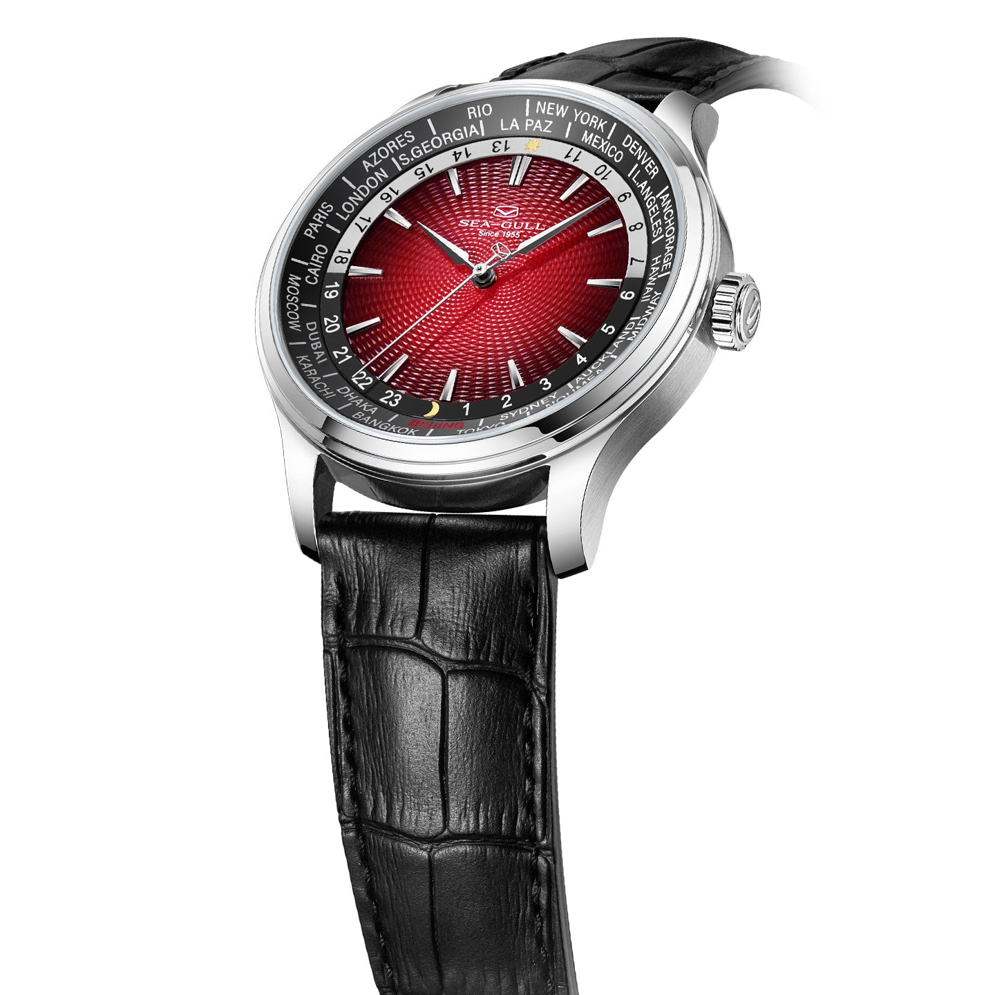 World Time Day Night Display GMT Watch