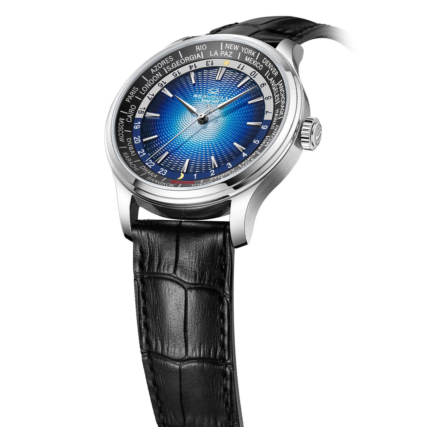 World Time Day Night Display GMT Watch