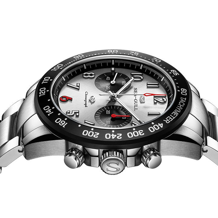 Seagull Panda Eye Tachymeter Chronograph Men's Mechanical Watch 6156