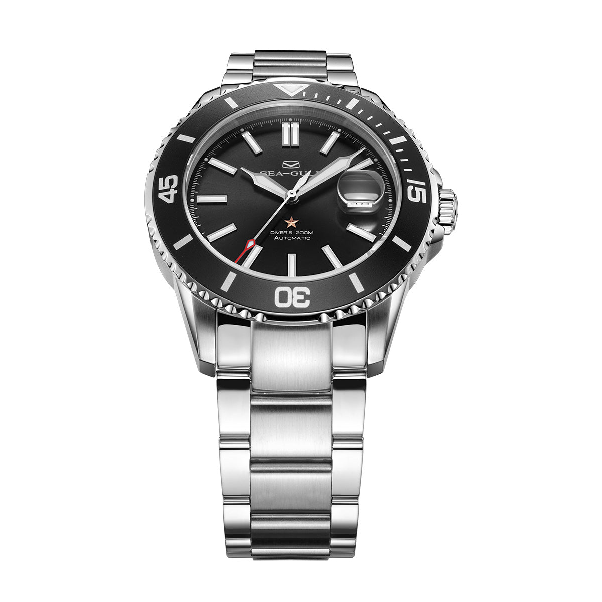 Ocean Series 200m Waterproof Magnified Date Window Dive Watch 44mm
