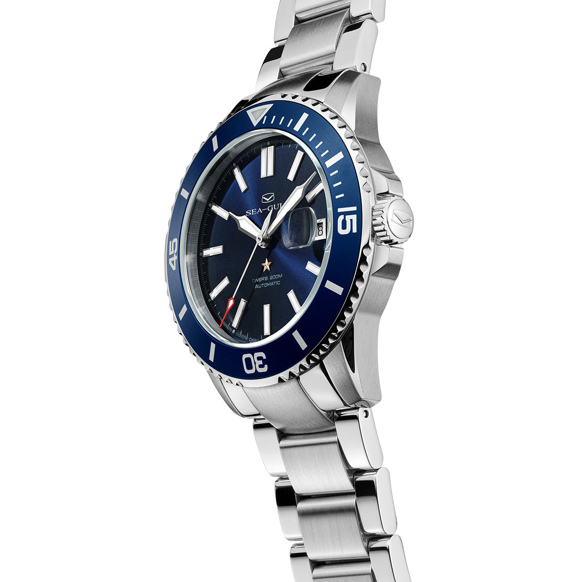 Ocean Series 200m Waterproof Magnified Date Window Dive Watch 44mm