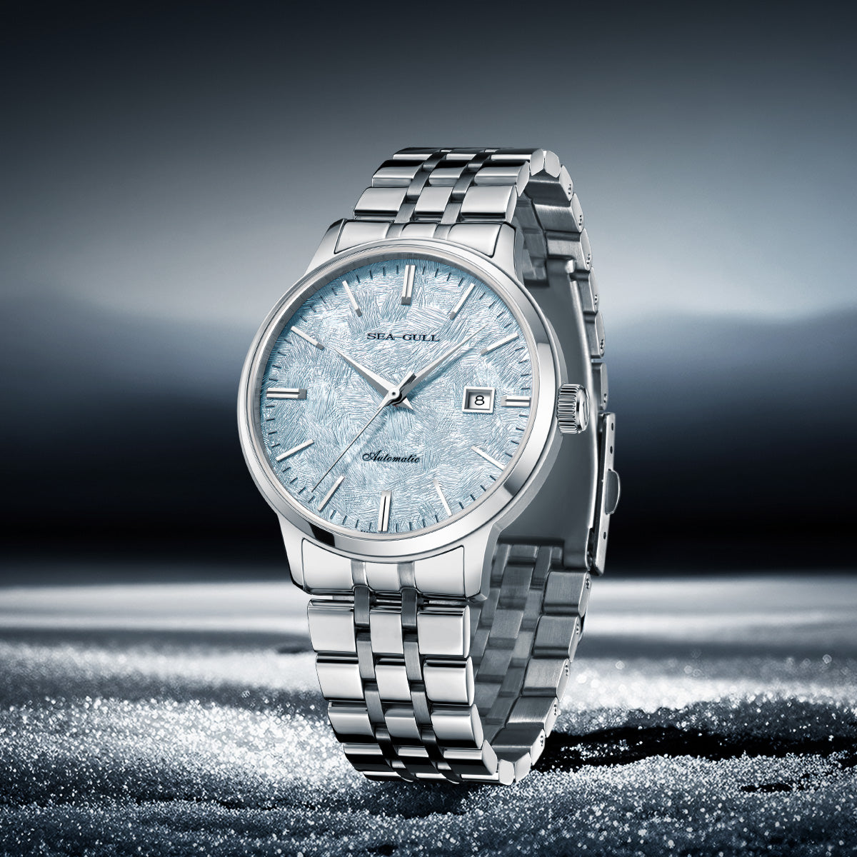 Seagull Cedar Dial Calendar Couple Watch Mechanical Dress Watch 6182