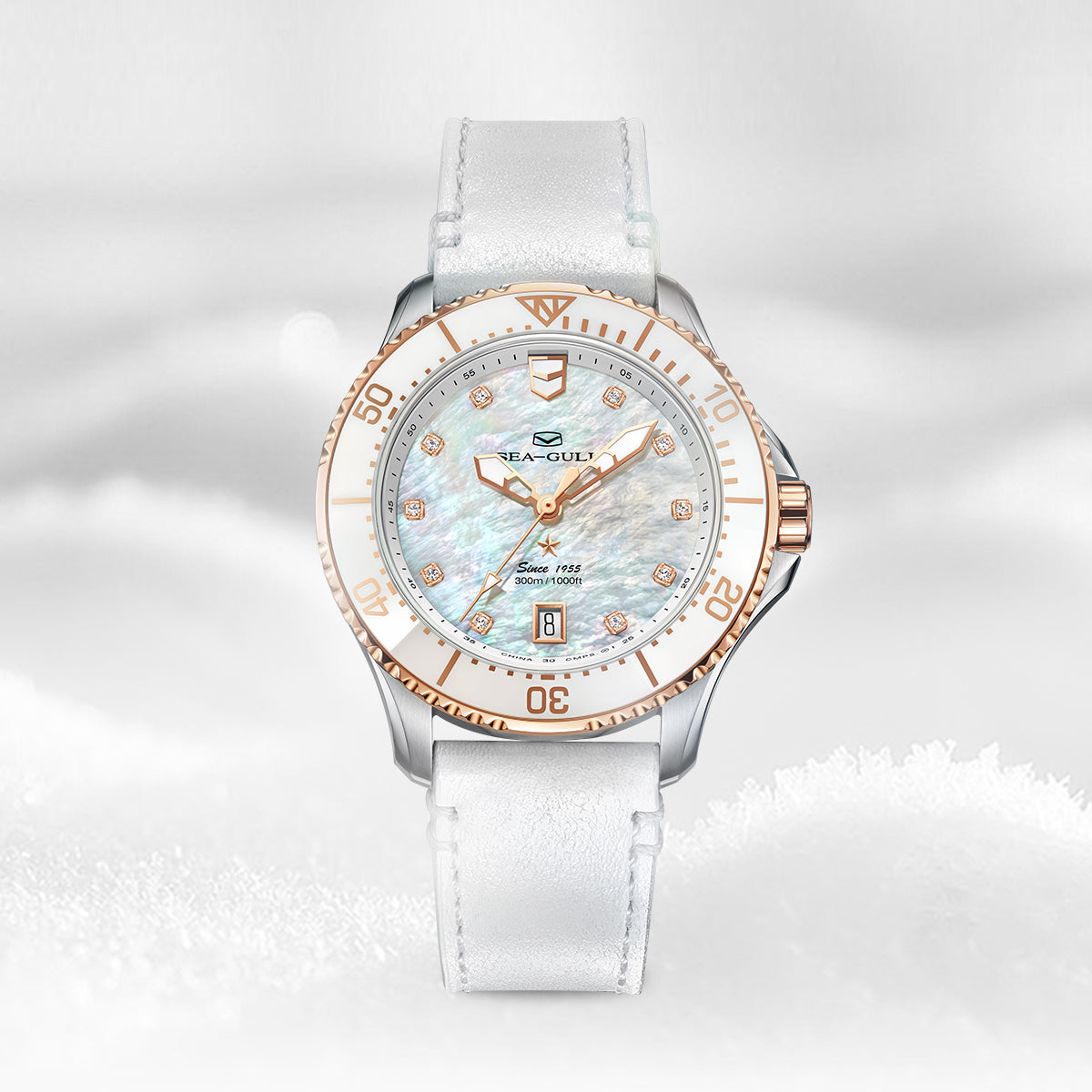 Ocean Series Pro 300m Waterproof Mother-of-pearl Dial Lady's Dive Watch 40mm