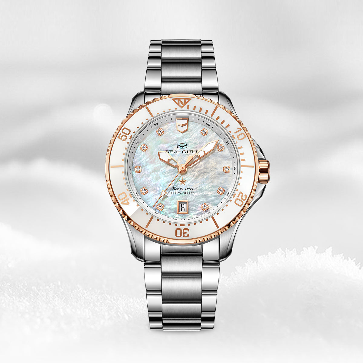 Ocean Series Pro 300m Waterproof Mother-of-pearl Dial Lady's Dive Watch 40mm