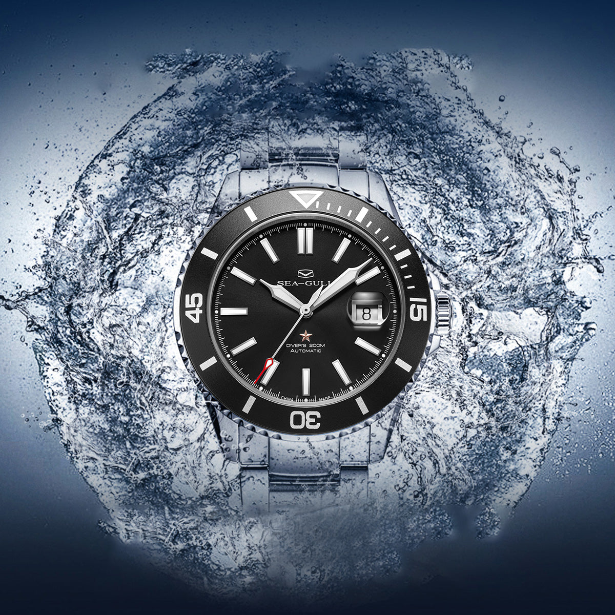 Seagull Ocean Series 200m Waterproof Magnified Date Window Dive