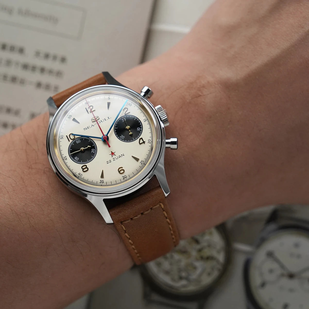 Seagull 1963 Polar Night Edition Panda Eye Chronograph Watch 37.3mm