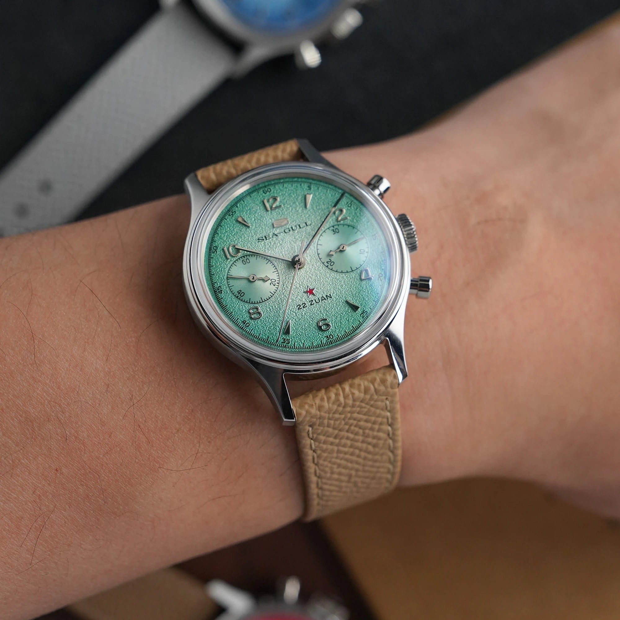 Seagull 1963 Aurora Edition Chronograph Watch 37.3mm Green