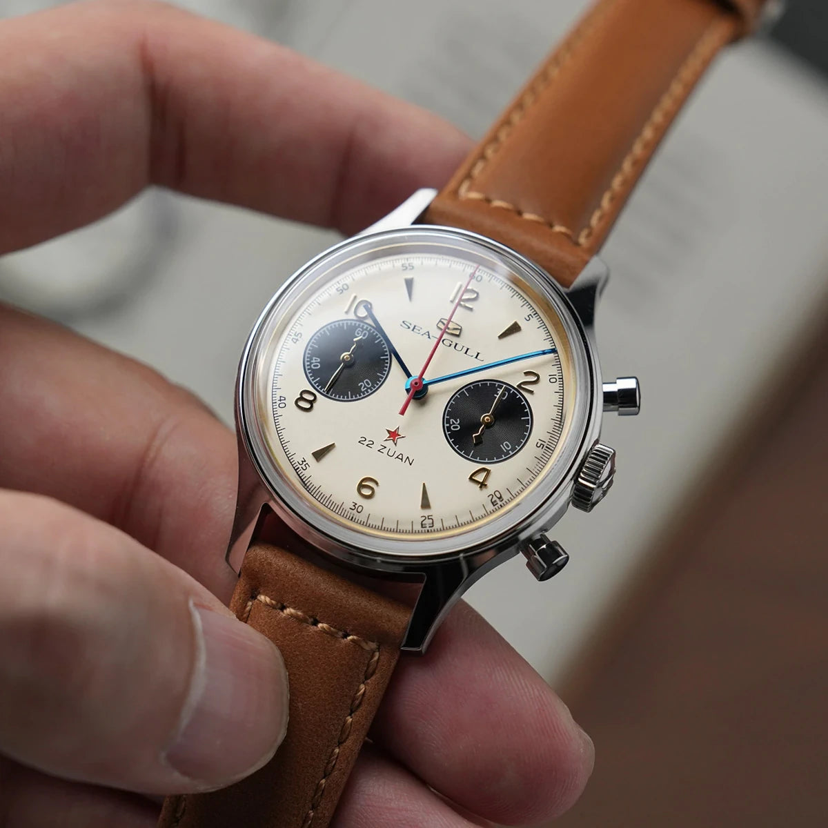 Seagull 1963 Polar Night Edition Panda Eye Chronograph Watch 37.3mm