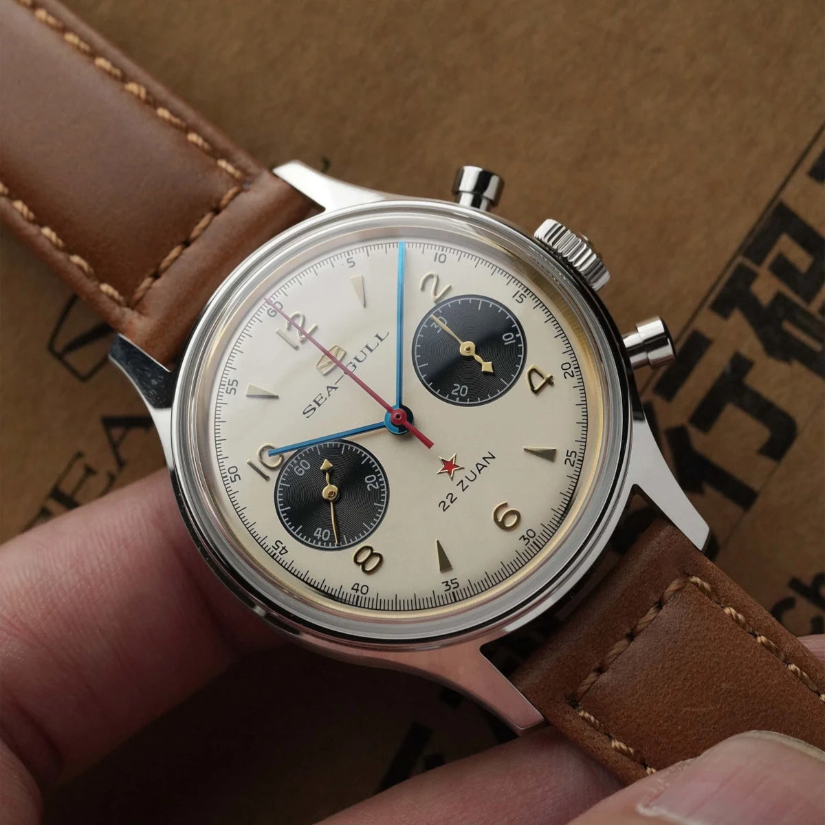 Seagull 1963 Polar Night Edition Panda Eye Chronograph Watch 37.3mm