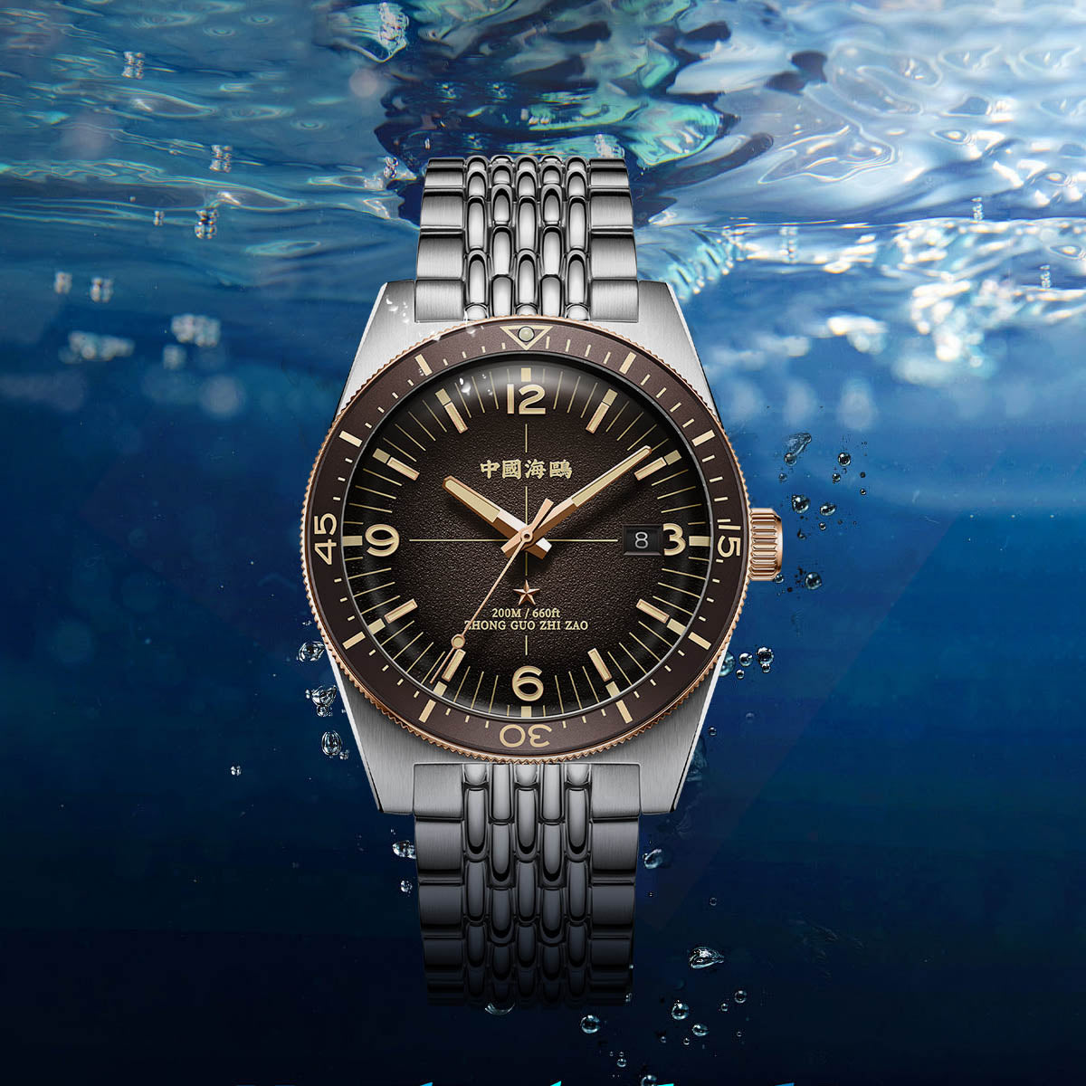 Ocean Series 1984 Antarctic Expedition Calendar Luminous Vintage Dive Watch 40mm