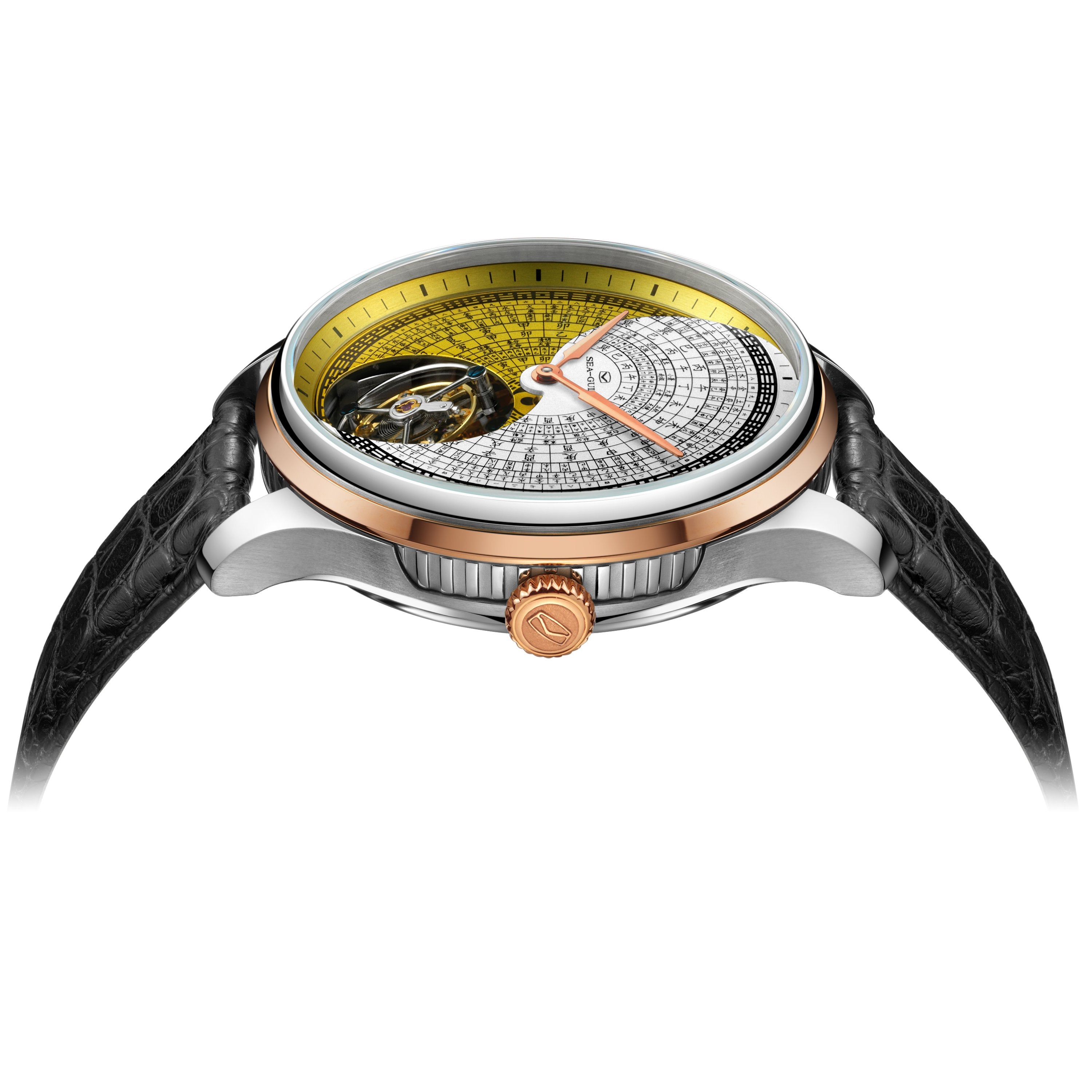 Chinese Taiji Bagua Dial Inclined Tourbillon 43mm