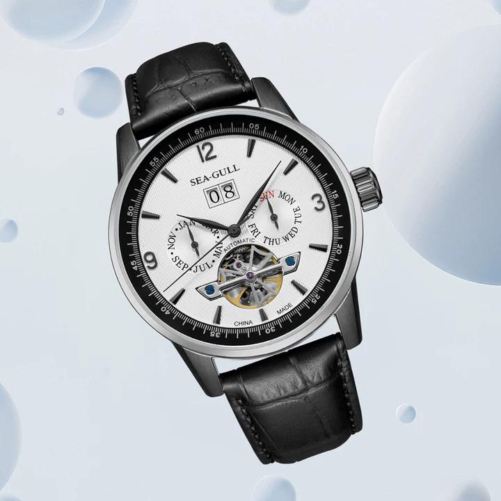 Full Calendar Date Day Display Open Heart Dress Watch 43mm