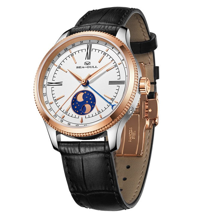 Dual Moon Phases Calendar Business Leisure Watch 41mm
