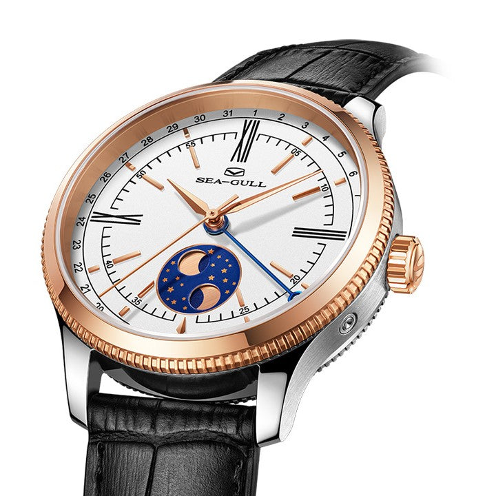 Dual Moon Phases Calendar Business Leisure Watch 41mm