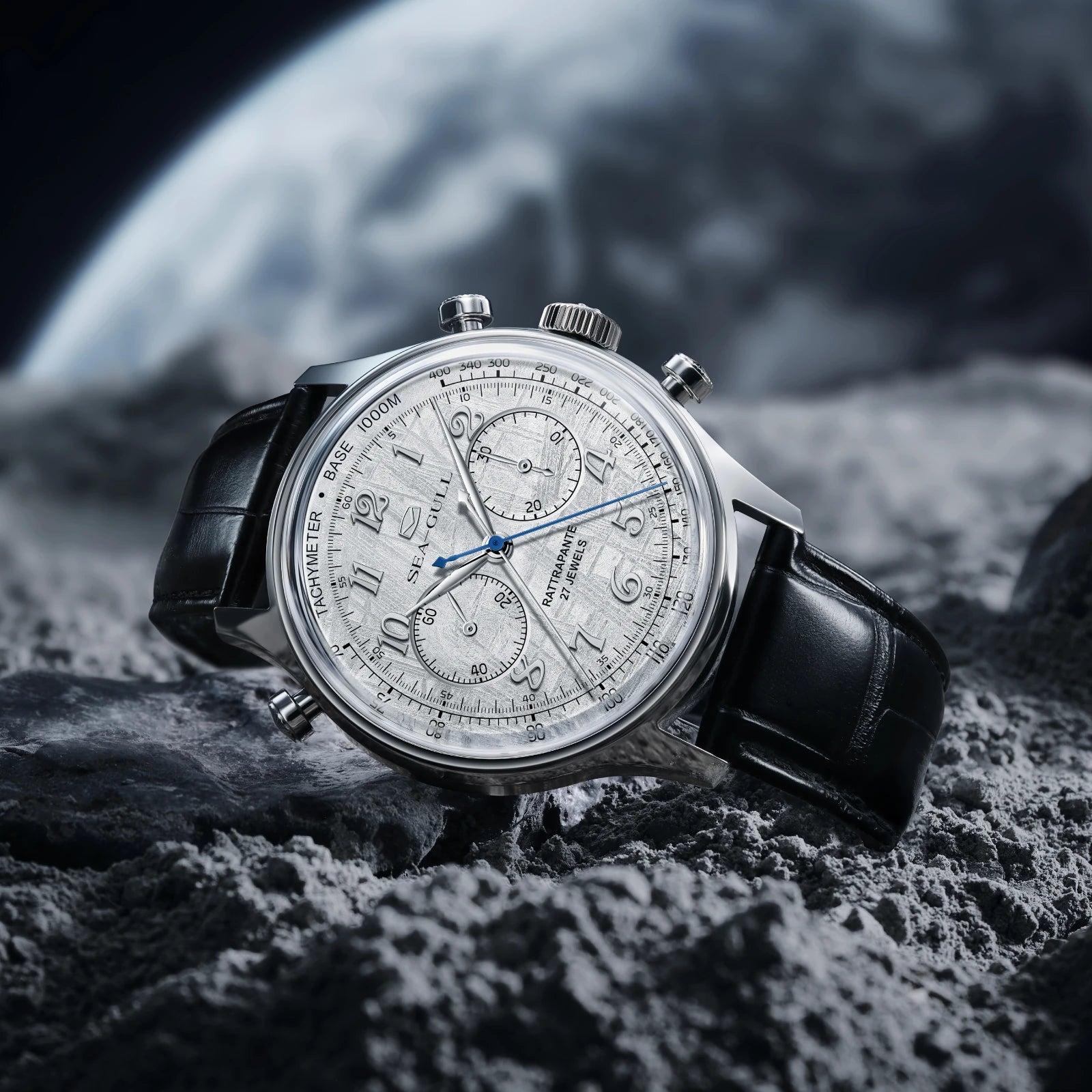 Seagull Meteorite Rattrapante Split-Second Chronograph Limited Edition 42.5mm close-up
