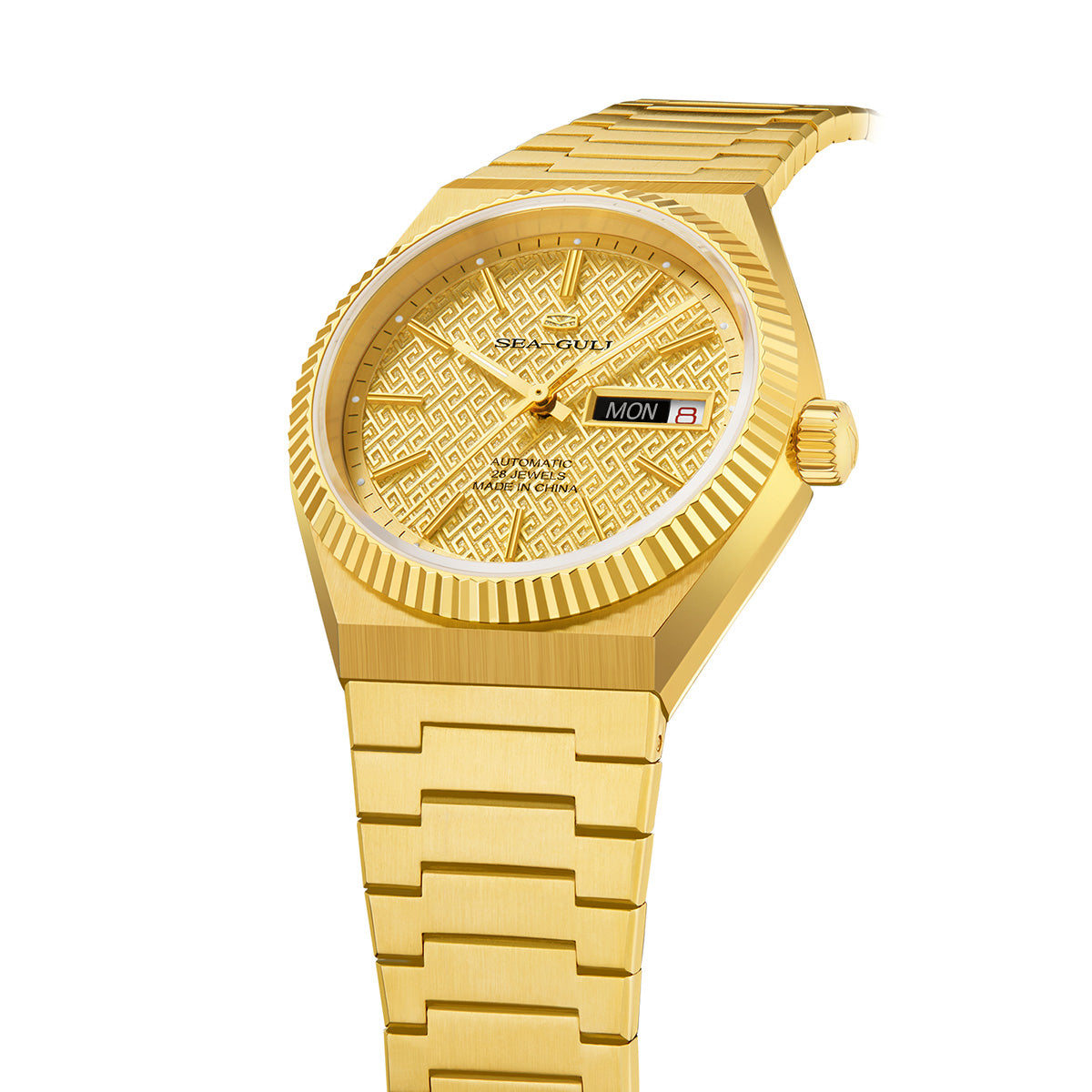 Ancient Cloud Motif Dial Date-day Calender Reissue Automatic Dress Watch 38mm