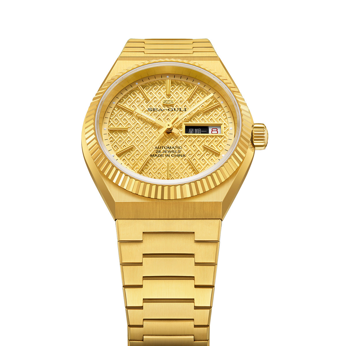 Ancient Cloud Motif Dial Date-day Calender Reissue Automatic Dress Watch 38mm