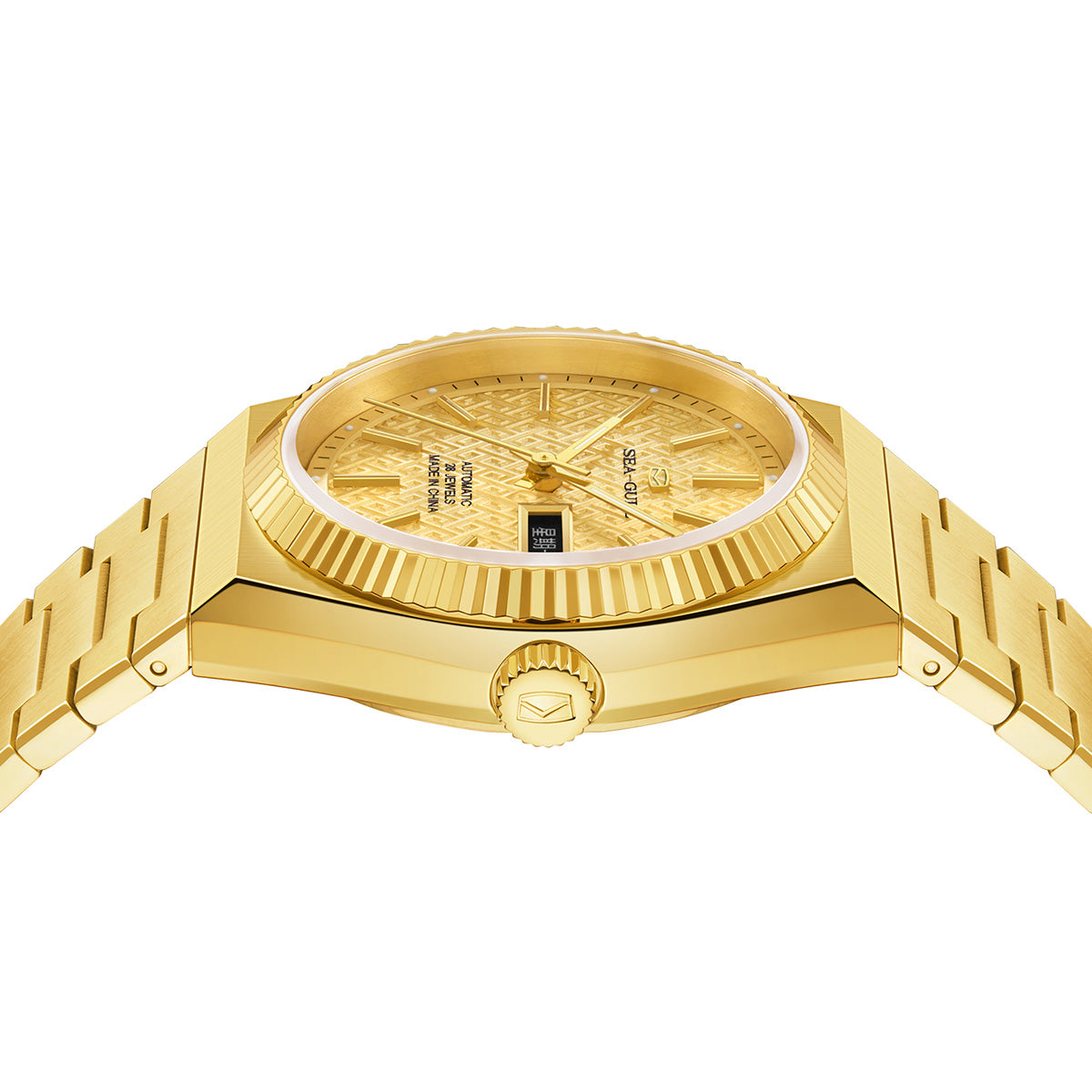 Ancient Cloud Motif Dial Date-day Calender Reissue Automatic Dress Watch 38mm