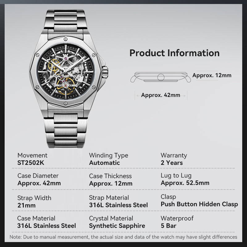 Edge Series Skeleton Watch 42mm