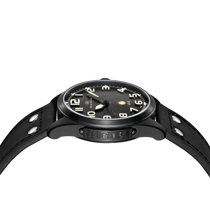 Seagull Army One Military Watch Matte Black Brushed Texture Dial