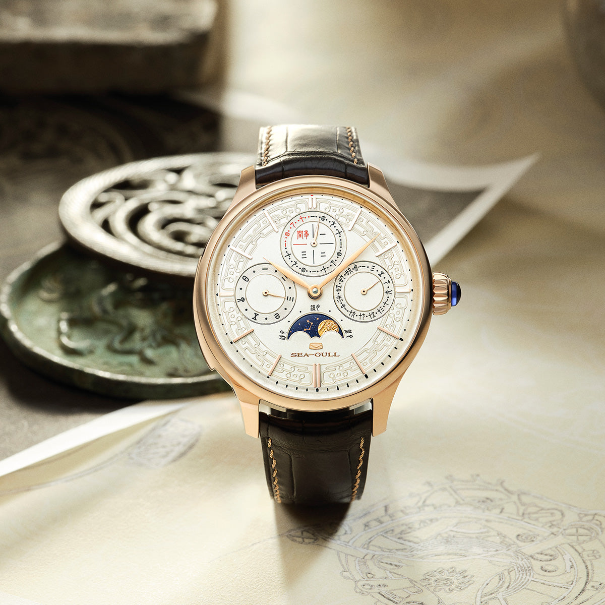 3-in-1 Perpetual Calendar Tourbillon Minute Repeater Mechanical Watch 46mm