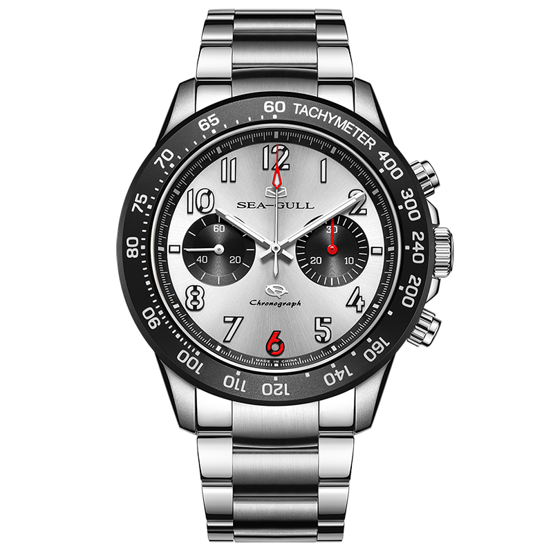 Seagull Panda Eye Tachymeter Chronograph Men's Mechanical Watch 6156