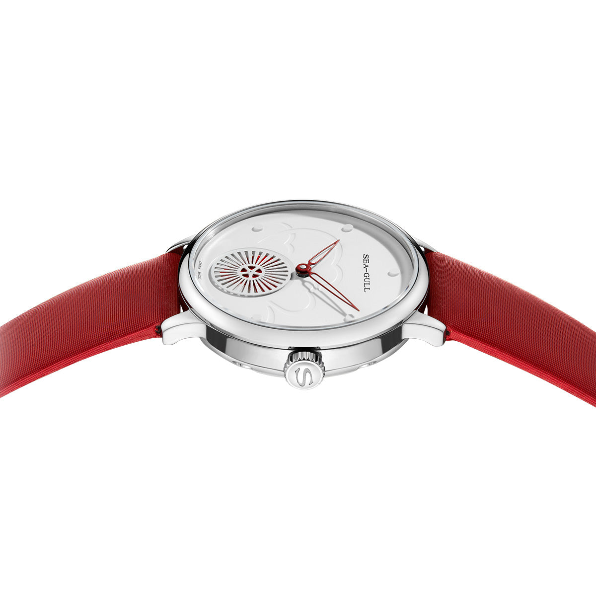 Seagull Heartbeat Elegant Ladies Dress Watch 34mm 813.96.6130L, silver case, pefect Valentine's Day gift