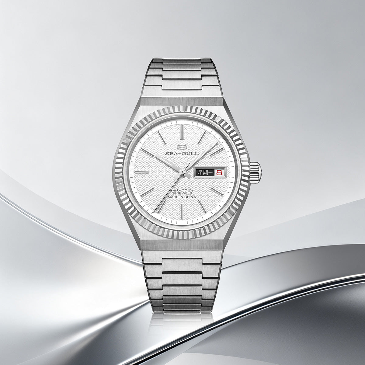 Ancient Cloud Motif Dial Date-day Calender Reissue Automatic Dress Watch 38mm