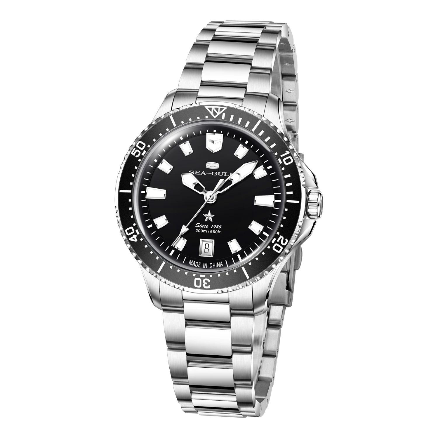 Ocean Series 200m Metallic Gradient Dial Calendar Dive Watch 39mm