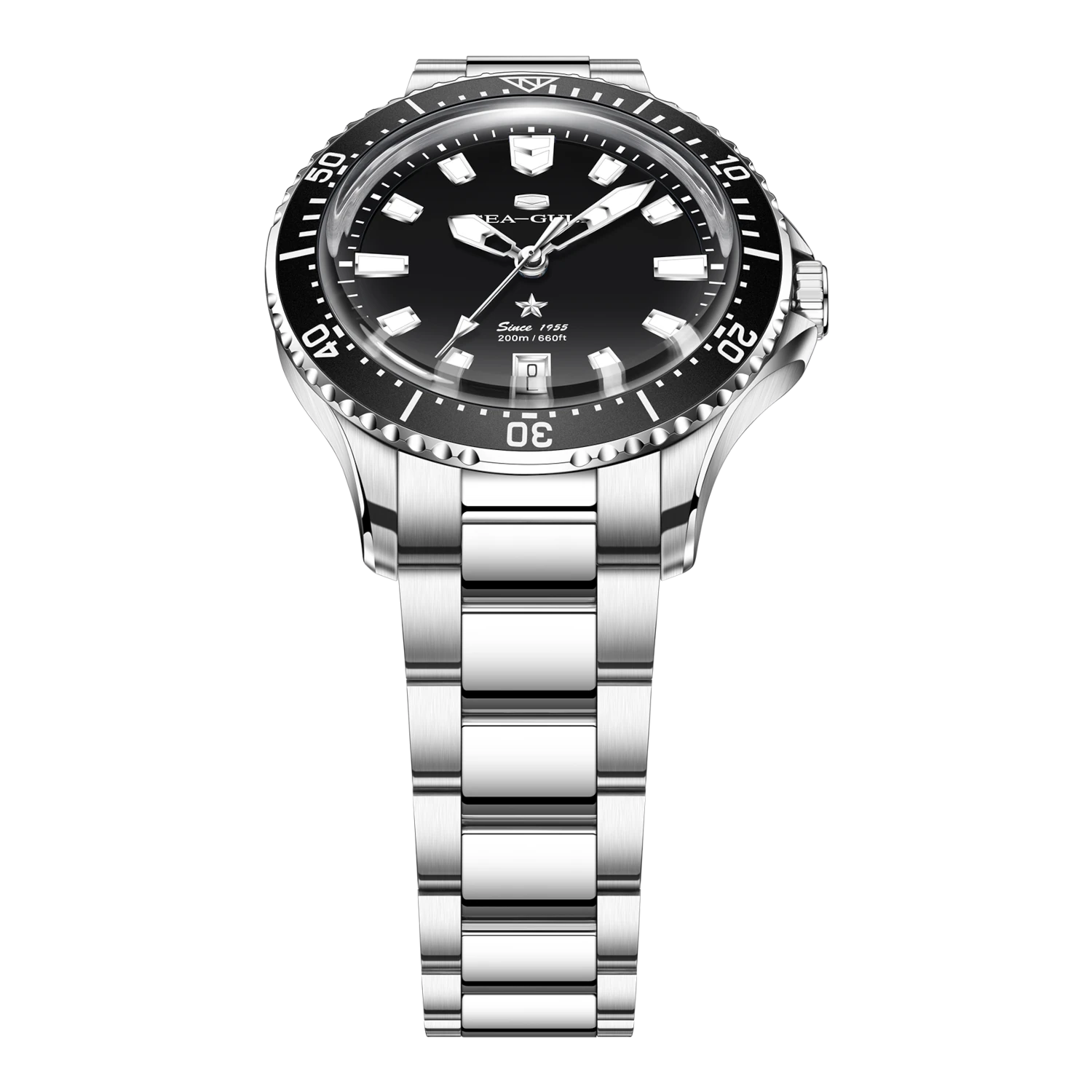 Ocean Series 200m Metallic Gradient Dial Calendar Dive Watch 39mm