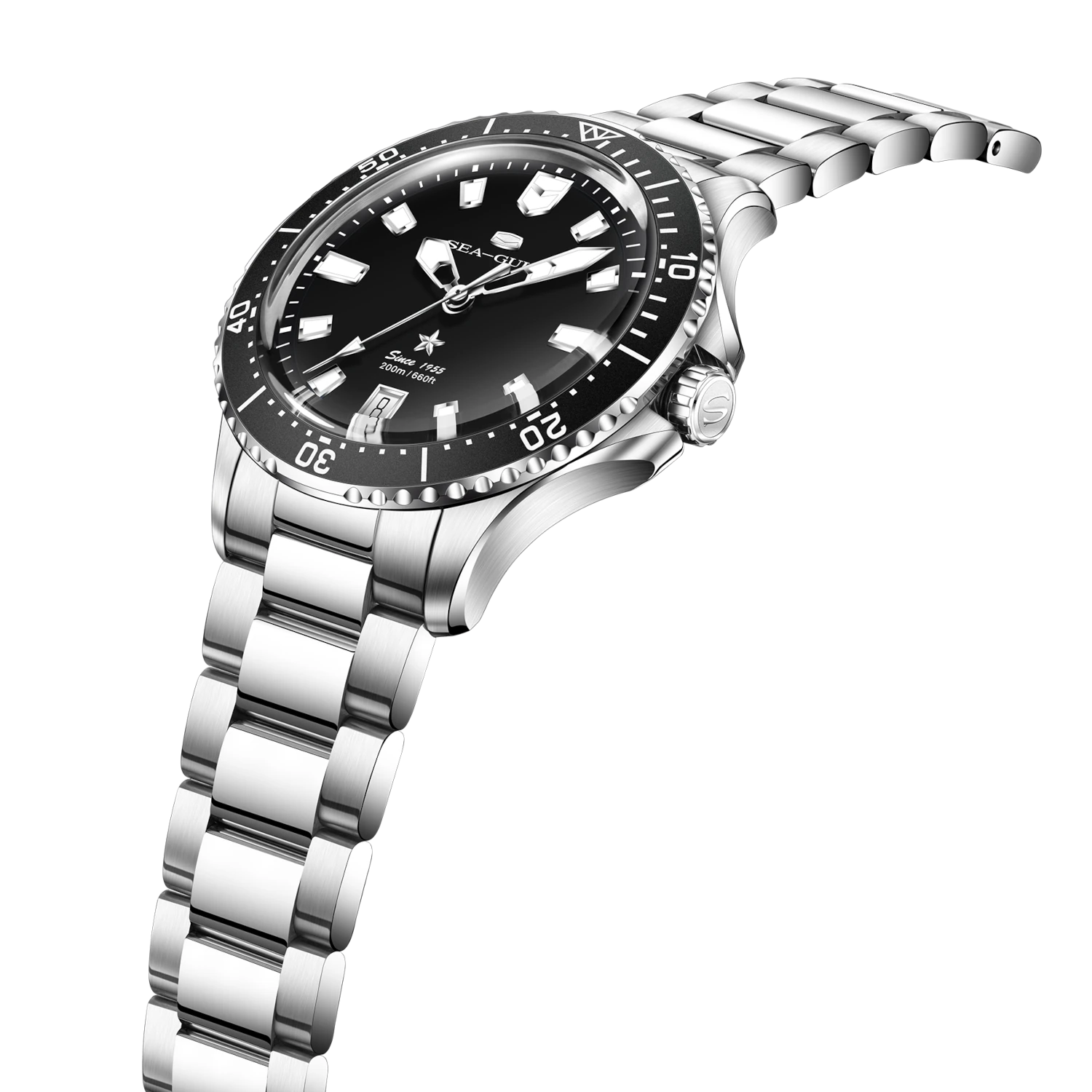 Ocean Series 200m Metallic Gradient Dial Calendar Dive Watch 39mm