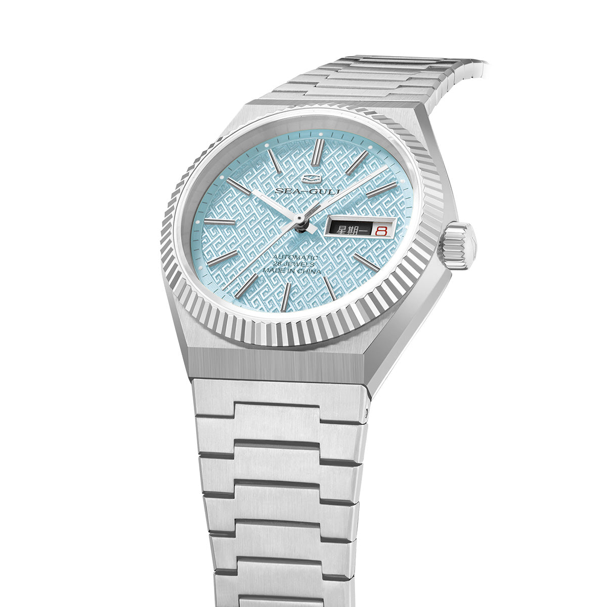 Ancient Cloud Motif Dial Date-day Calender Reissue Automatic Dress Watch 38mm