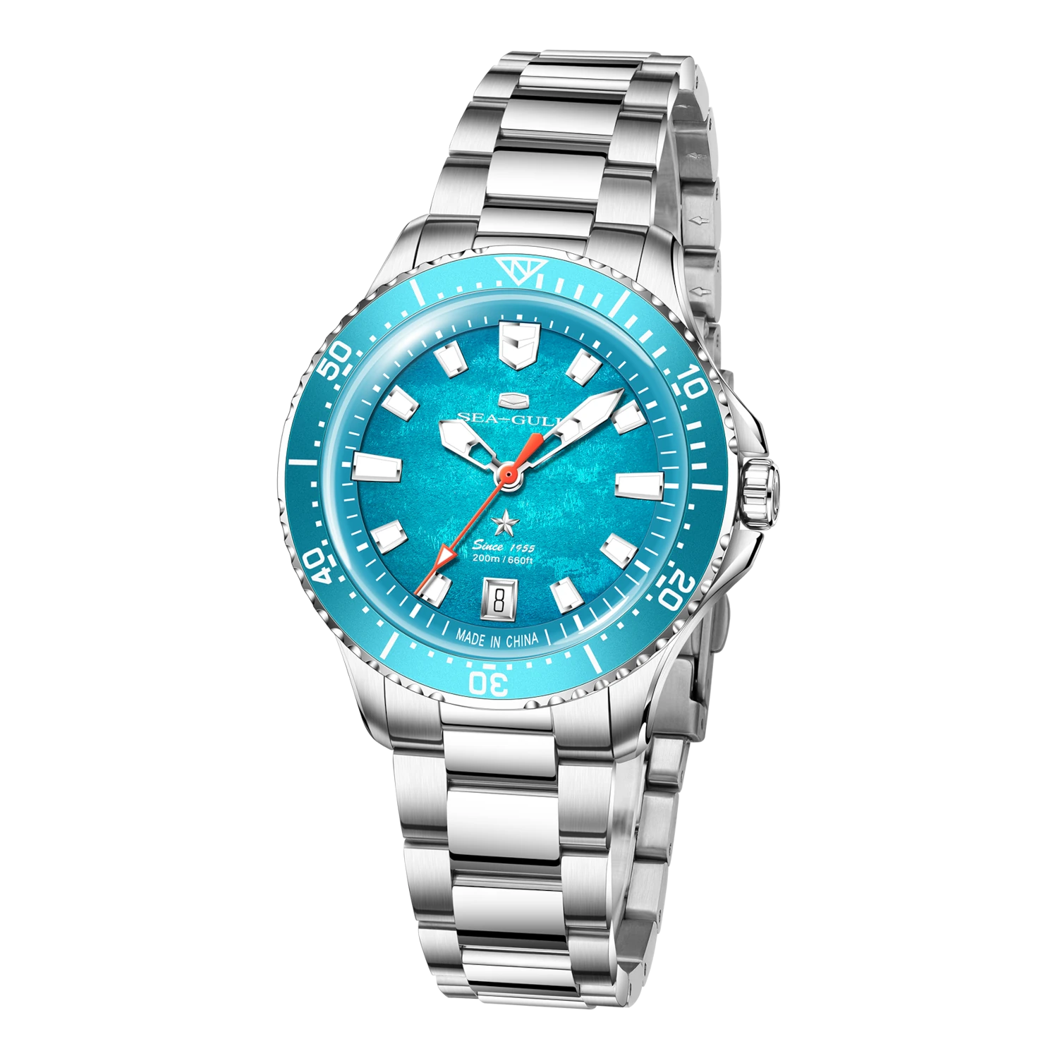 Ocean Series 200m Metallic Gradient Dial Calendar Dive Watch 39mm