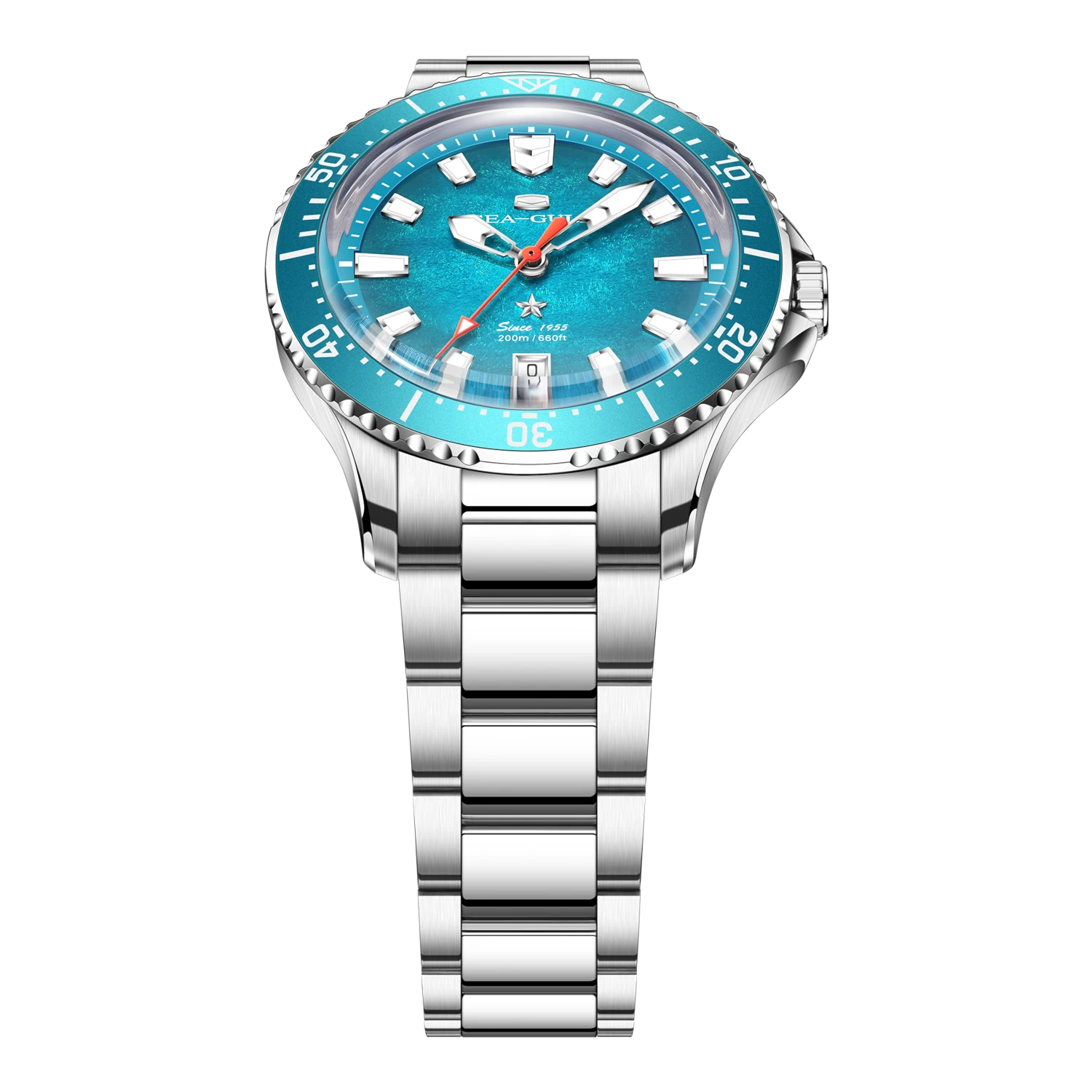 Ocean Series 200m Metallic Gradient Dial Calendar Dive Watch 39mm