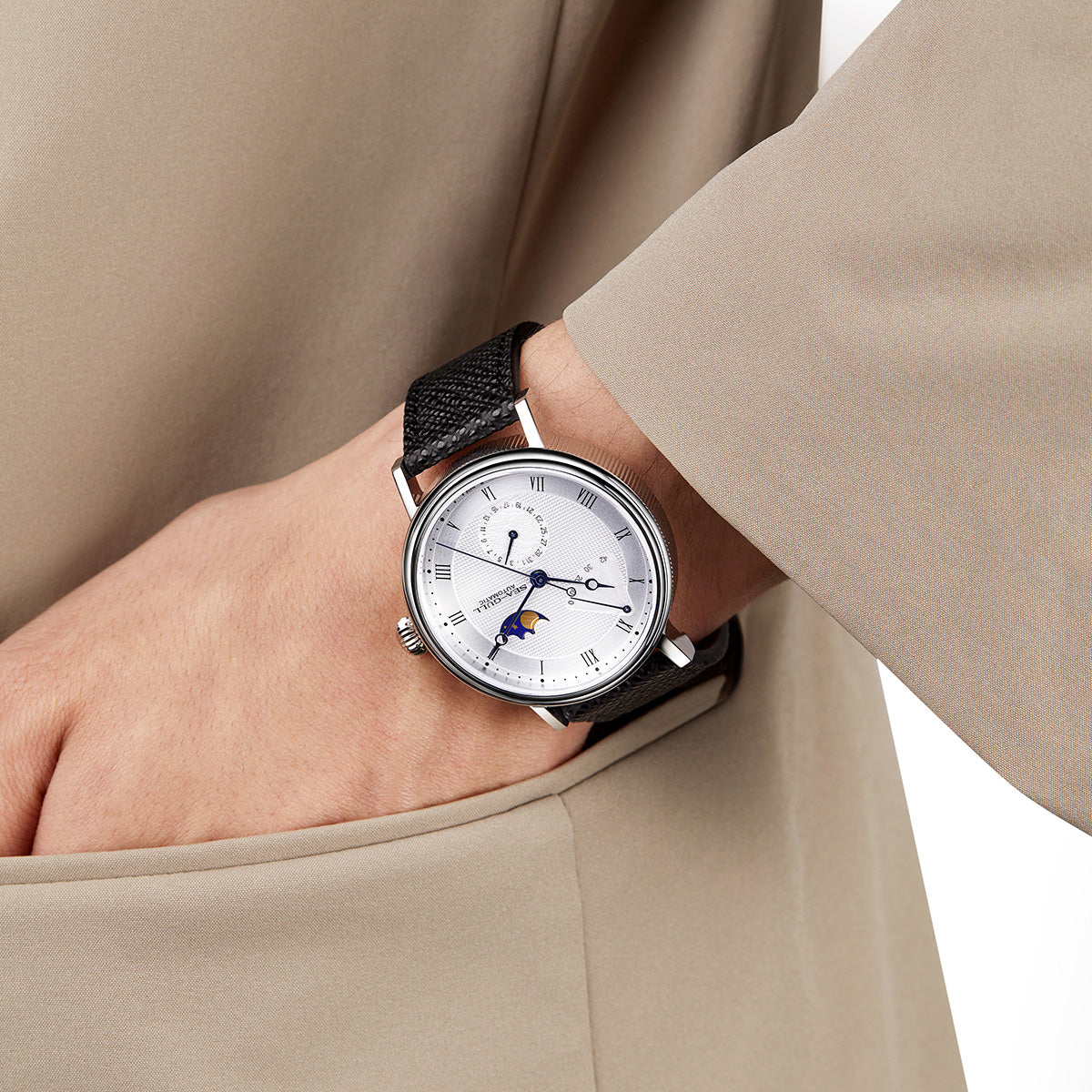 Moon Phase Calendar Power Reserve Indicator Business Watch 41mm