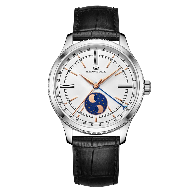 Seagull Moon Phase Calendar Business Men's Mechanical Watch 6170
