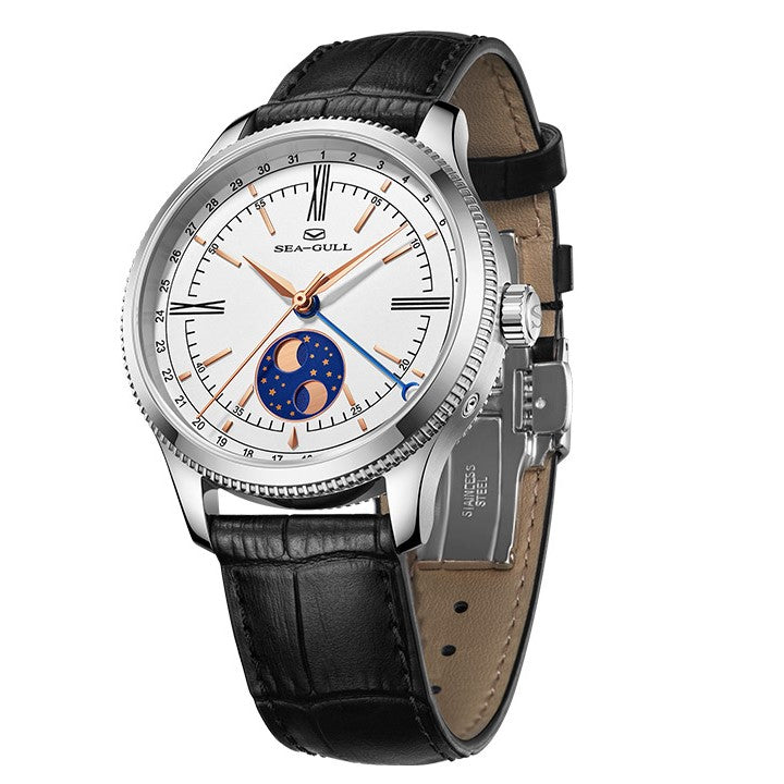 Dual Moon Phases Calendar Business Leisure Watch 41mm